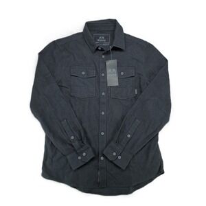 Kuiu Men's Wool Blend Long Sleeve Button Up Shirt Black Size S